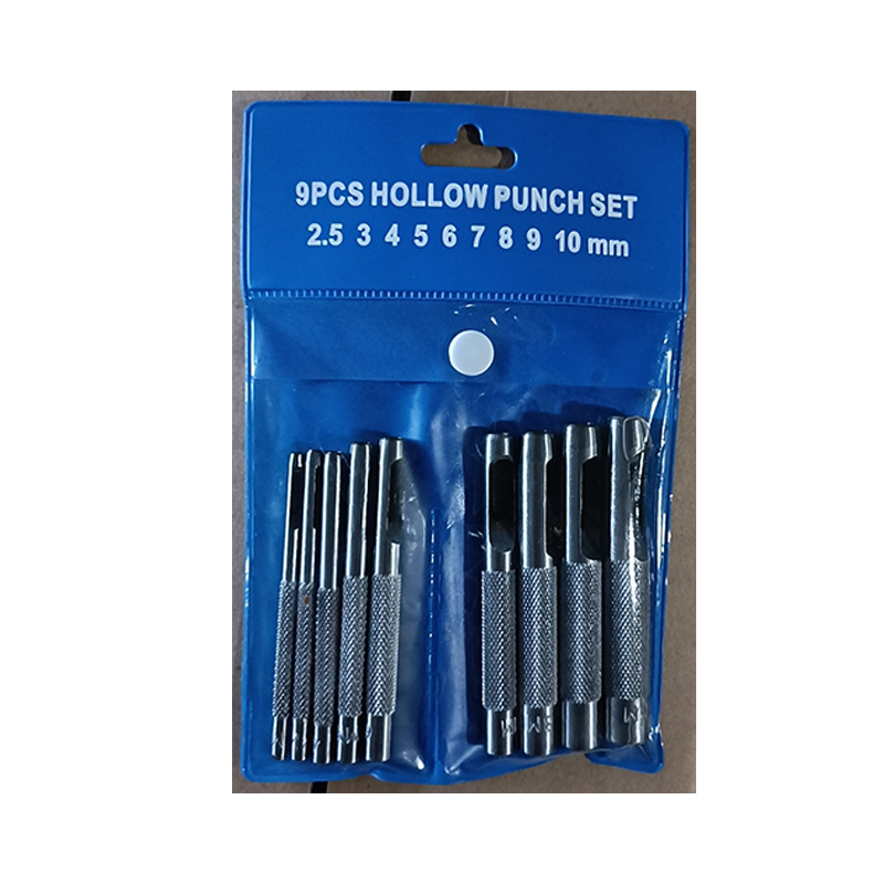 厂家直供9PC挂袋皮带冲圆冲套装皮革工具皮带打孔器冲头皮带冲头