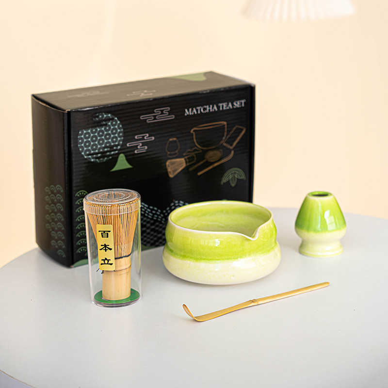 日本製ギフトボックスセット クロスボーダーインスタイル 抹茶ボウル 抹茶ティーセット 百本立陶器 クロスボーダー限定|undefined