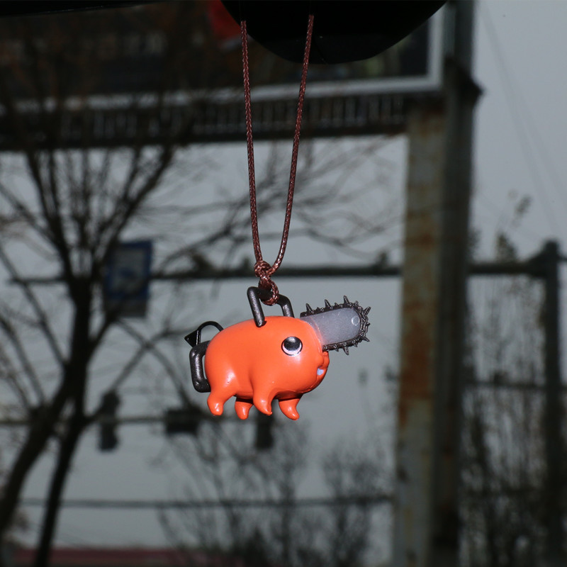 Xiao Deng Xiao Deng Nuovo Pochita Motosega Cucciolo Ciondolo Specchietto retrovisore Decorazione Appesa Accessorio Carino per Interni Auto_voghion.com