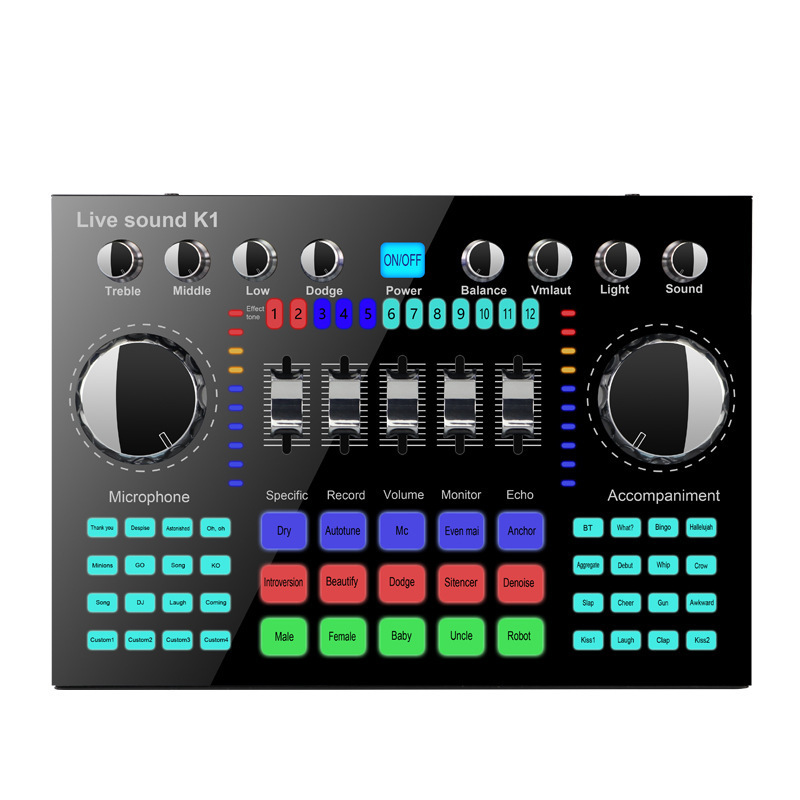 Tarjeta de sonido V8S para transmisión en vivo en TikTok, micrófono de condensador con cambiador de voz para influencer, teléfono móvil, computadora, karaoke, con Bluetooth.