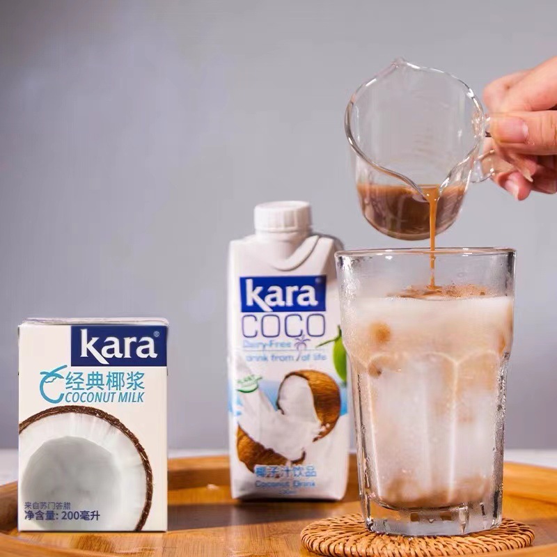 Kara Kara Classic Coconut Milk 200ml Milk Tea Shop Special Sago Raw Coconut Latte Dessert Baked Curry