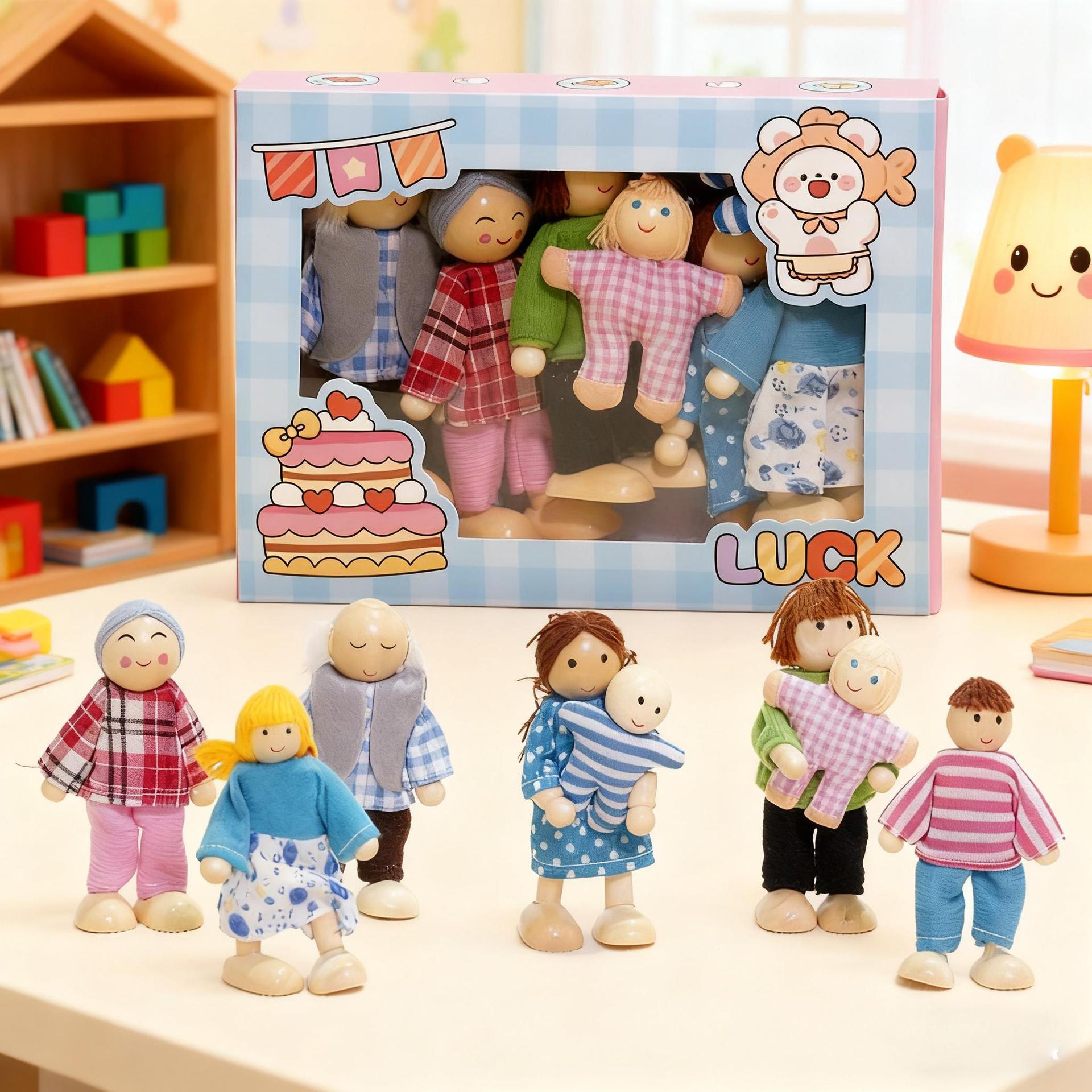 Happy Family Dolls, Children's Play House Toys, Parent-Child Interactive Doll Games, Birthday Gift Toys Wholesale