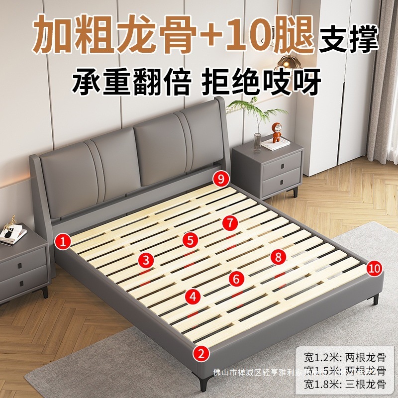 科技布实木床简约1.8米主卧经济型双人床软包家用1.5米单人床商贸|undefined