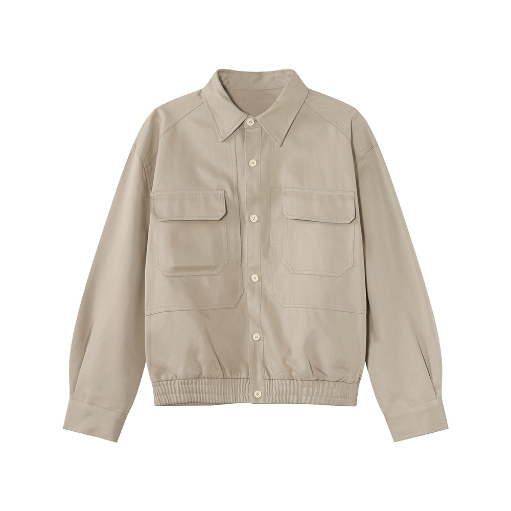 MTLCLOTHES Hombres| Chaqueta de cuello ligera y minimalista para parejas, abrigo de moda relajado, moda casual, moda