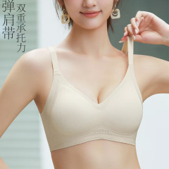 内衣女无钢圈小胸聚拢无痕软支撑胸罩收副乳提拉舒适文胸收副乳