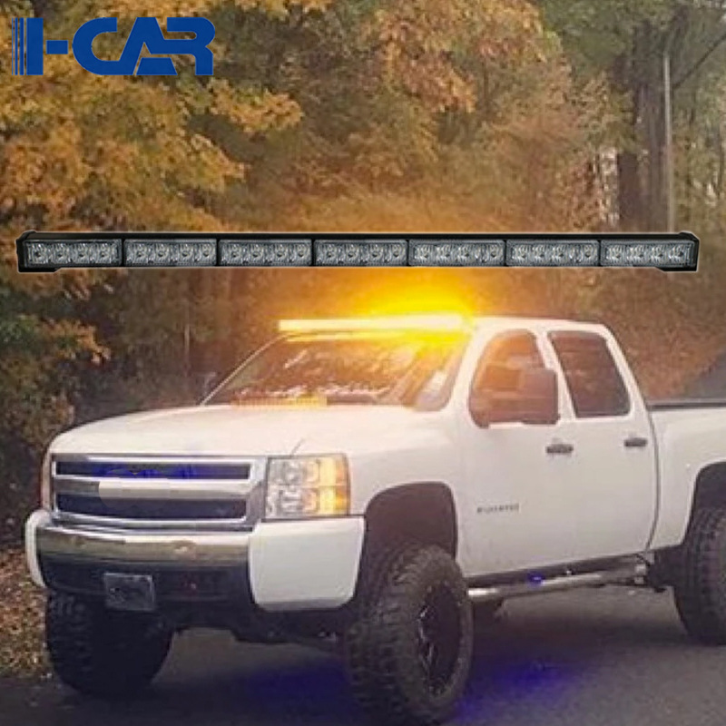 4灯7节28led汽车长条爆闪灯中网杠灯工程车顶车尾警示灯频闪棍灯|ru