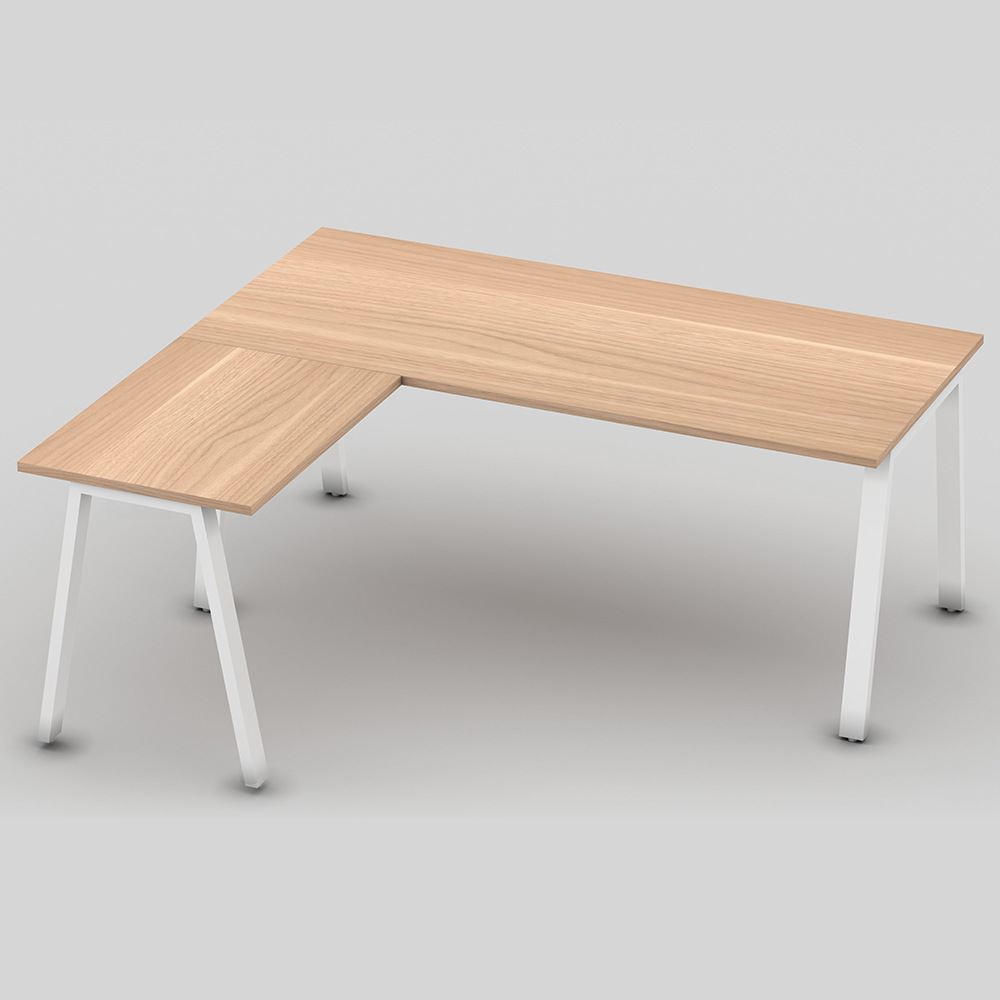 Tablero de melamina L-mesa de oficina fábrica de muebles de oficina transfronterizos simple mesa de trabajo marco de acero mesa de computadora de esquina