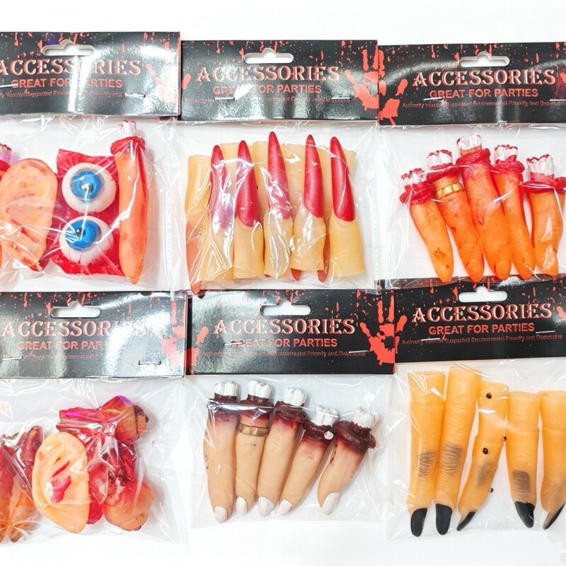Cross-Border Halloween Nail Covers Witch Ghost Zombie Costume Nails Party Masquerade Flesh-Colored Finger Covers Wholesale