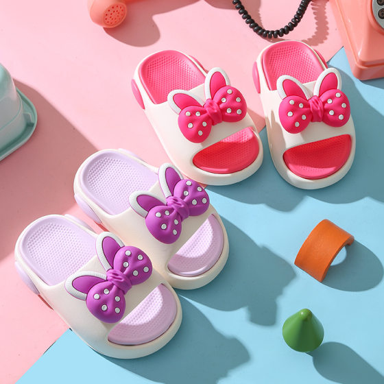 Children's Slippers EVA Little Princess Girls' Summer Cute Outer Wear Bow Sandals Soft Bottom Indoor Small