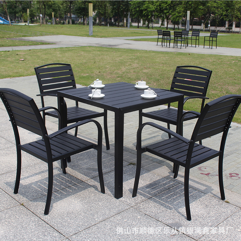 Outdoor Courtyard Table and Chair Set Leisure Terrace Dining Set Folding Outdoor Lawn Balcony Garden WPC Table Wholesale