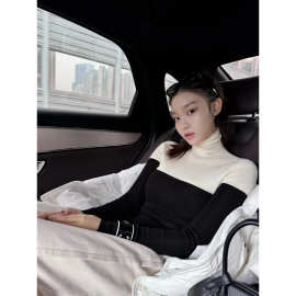 现 2025冬季新款韩国东大门人鱼18针无缝羊毛打底针织衫内搭女