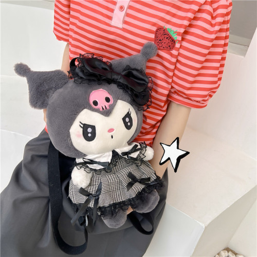 Japanese ins cute skirt Kuro small doll doll bag  new personalized cartoon doll backpack