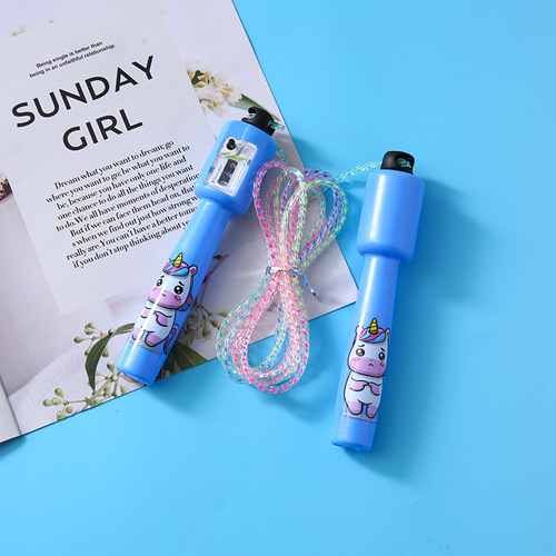 Children's cartoon counting skipping rope, adult weight loss fitness skipping rope, primary school student training special adjustable skipping rope wholesale