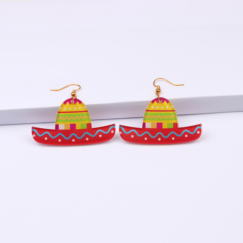 Cartoon Style Geometric Arylic Drop Earrings display picture 2