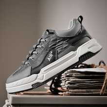 中高帮时尚运动男鞋春秋拼色一脚蹬懒人鞋羽绒布潮流青年休闲板鞋