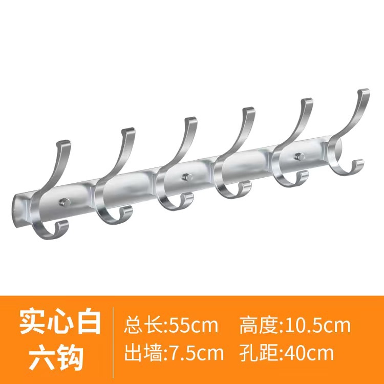 Plata sólida brillante 6 ganchos