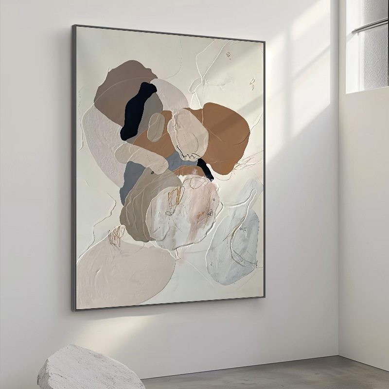 抽象的なカラーブロックリビングルーム装飾絵画モダンなミニマリストソファ背景壁大芬村吊り絵画ハイエンド玄関絵画|undefined