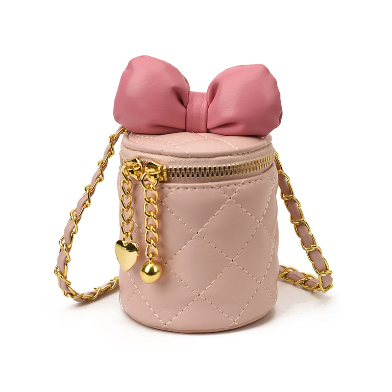 Bolsos de cubos para niños coreanos lindos arcos mini bolsos de hombro para bebés de estilo extranjero bolsos de cadena para hombres y mujeres