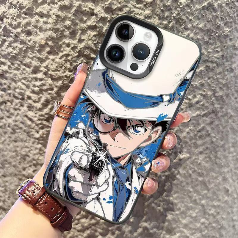 Strange Thief Japón y Corea del Sur Aplicable a la carcasa del teléfono móvil Apple 16Promax Personalidad Carcasa de gas iPhone15/14/13 Texto 12