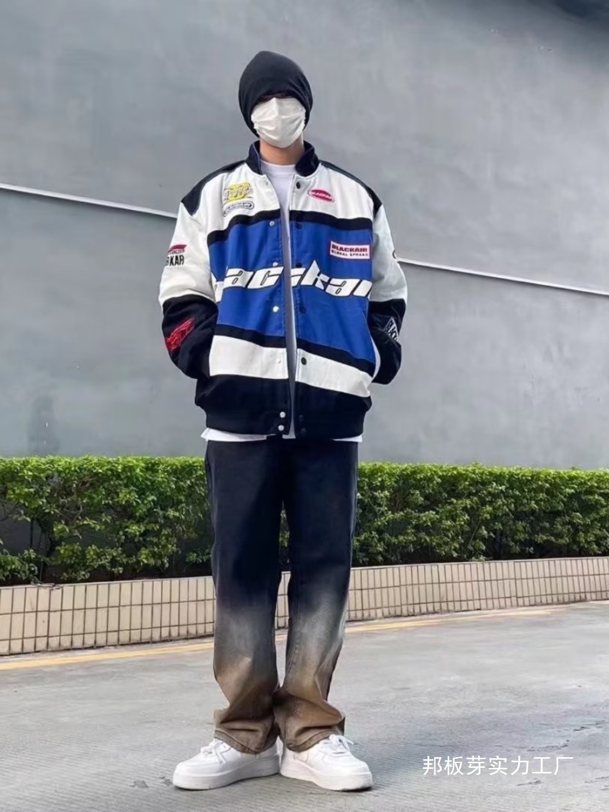하이 스트리트 재킷 남성 한국 스타일 트렌디하고 잘 생긴 편지 자수 가을, 겨울 새로운 기능 재킷 도매