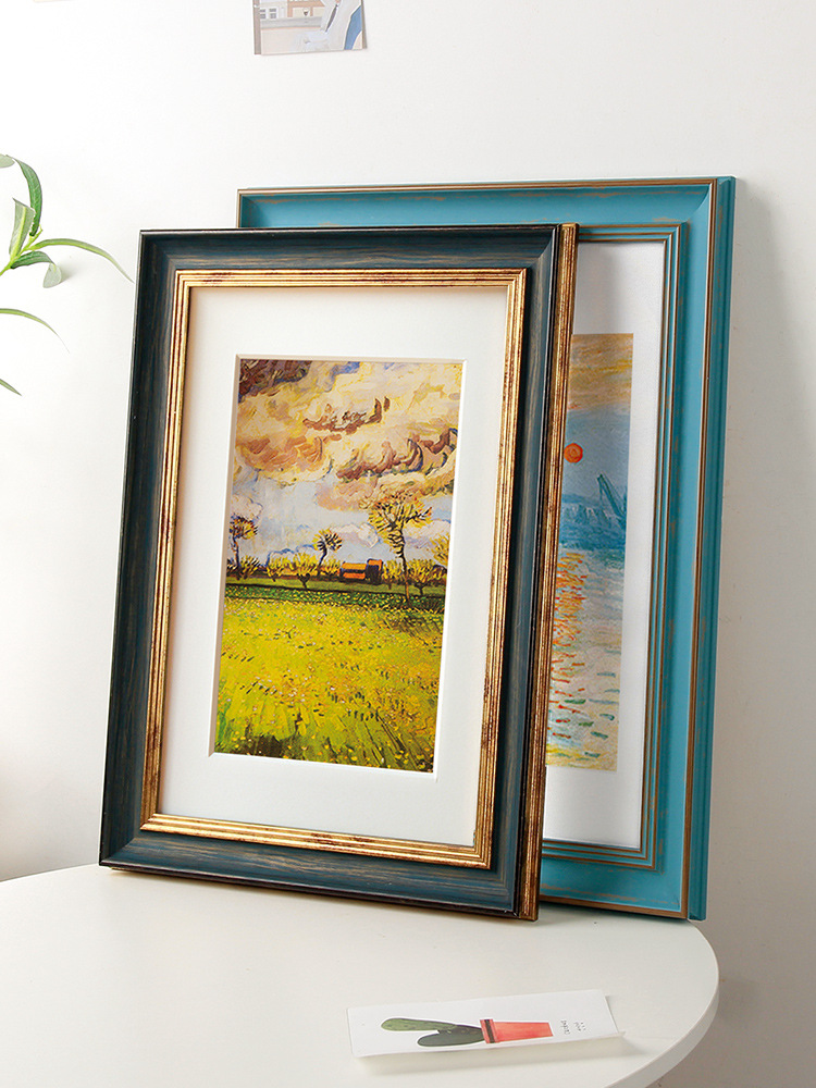 Wholesale simple old retro European style large picture frame mounted picture frame wall hanging American style 20 inches 50cm 75 cm 16 inches
