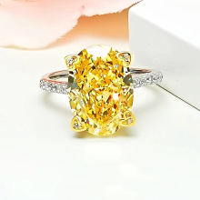 仙璨珠宝 2024新款S925银椭圆黄钻雷迪恩欧美个性时尚日常