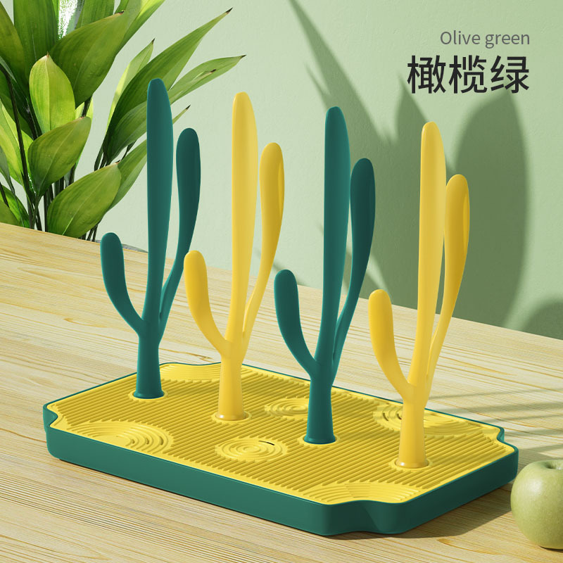 Botella de bebé rack de secado rack de secado portátil multifuncional para bebés en forma de árbol desmontable tetina marco de drenaje marco de soporte