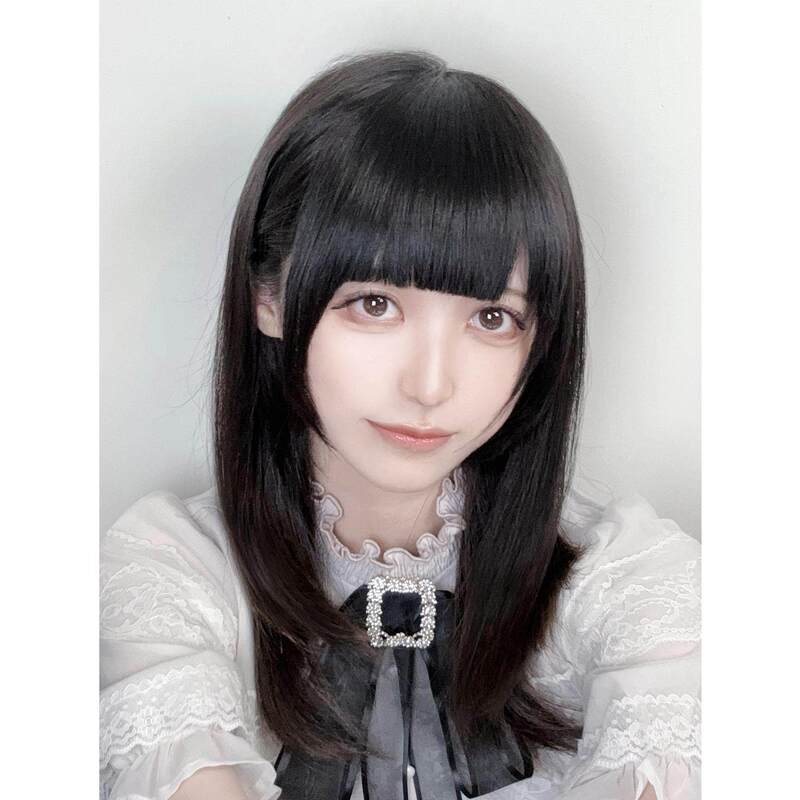 Japanese-Style Anime Bangs Wig, Straight Cut Thick Bangs, Natural Mixed Real Hair Strands to Cover Forehead