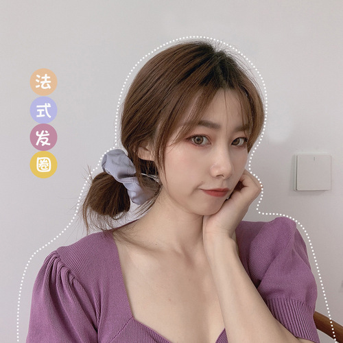 French style~Satin ins Internet celebrity large intestine hair ring girly and temperament women's hair tie Korean hair accessories