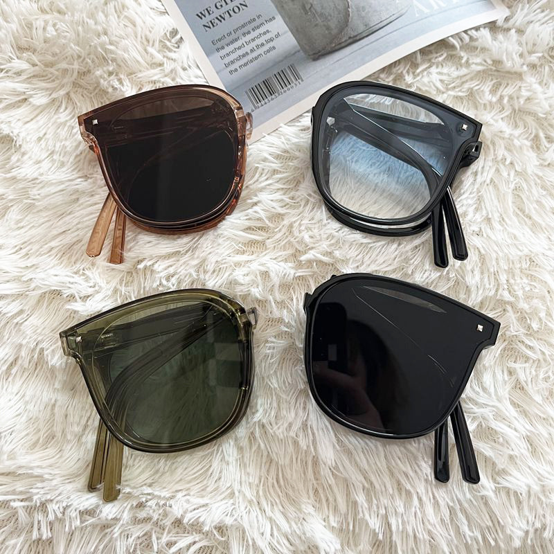 New Fashion Foldable Square Solid Color  Uv Protection Pc Sunglasses display picture 1