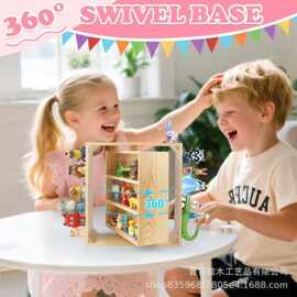 跨境木质盲盒置物架手办收纳展示柜泡泡玛特茉莉娃娃陈列收纳架子