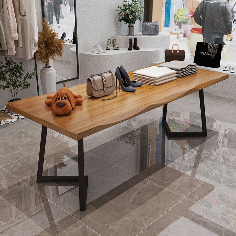 Clothing Store Display Table Men's and Women's Shoes Bag Display Rack Modern Nakajima Table Solid Wood Desktop Display Water Table
