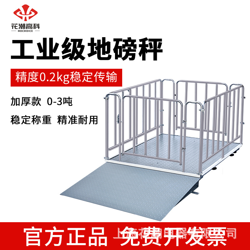 花潮高科地磅称猪智慧带围栏精准电子秤工厂物流