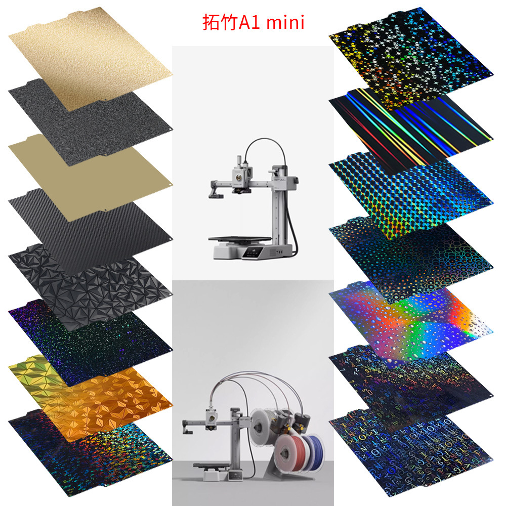 Tuo bambú A1 mini pulverización de doble cara PEI resorte magnético placa de acero PET/PEO/PEY película plataforma de cama caliente