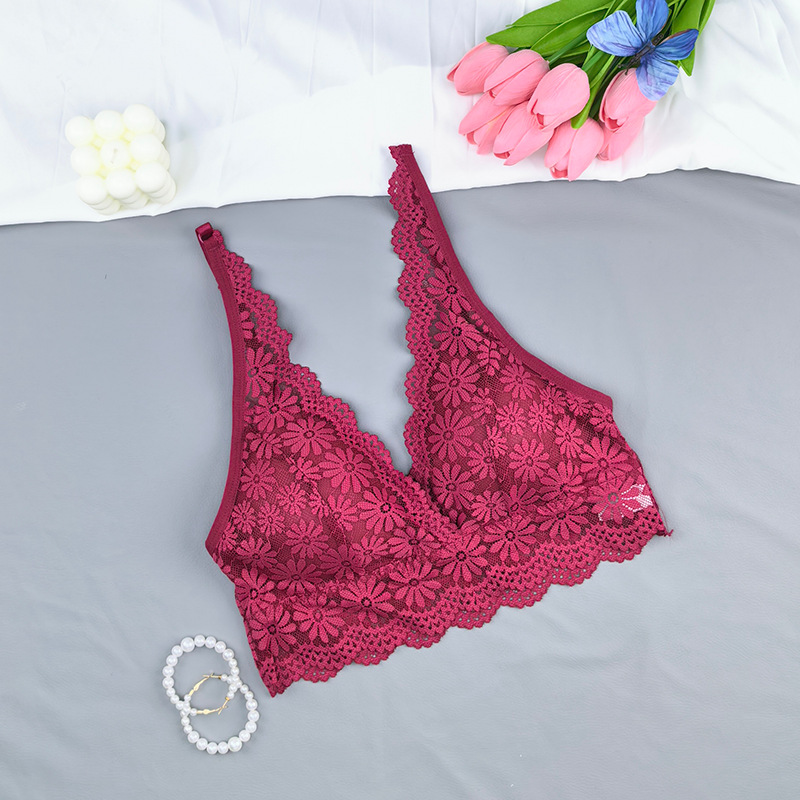 Bra transfronterizo sin anillo de acero conjunto de pecho pequeño atractivo de pecho colateral ajustable ropa interior sujetador de niña