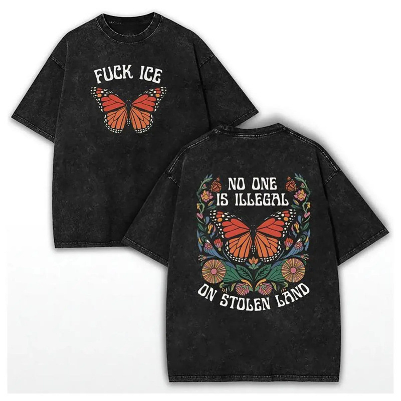 F*Ck Ice Tee No One Is Illegal on Stolen Land Retro