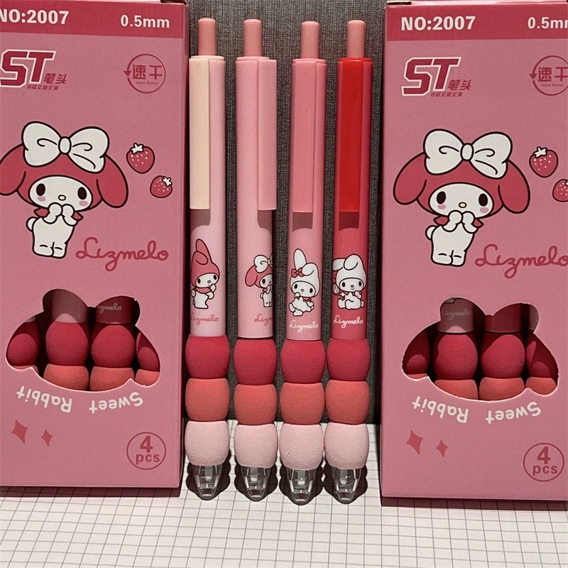 Cute bolígrafo esponja ins viento alto valor de la cara estudiante bolígrafo de corazón de la niña bolígrafo esponja empalme bolígrafo de carbono negro