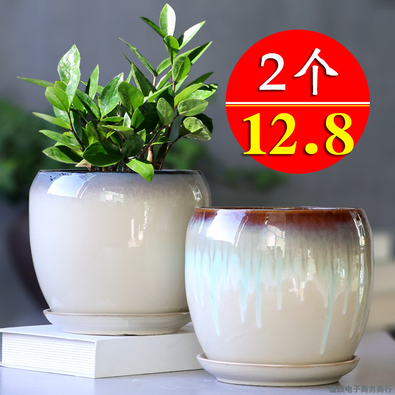 植木鉢セラミック大型家庭用トレイ付きパーソナライズされたシンプルな卵型緑植物ポトスオオバコ小さな多肉植物植木鉢特別価格|undefined