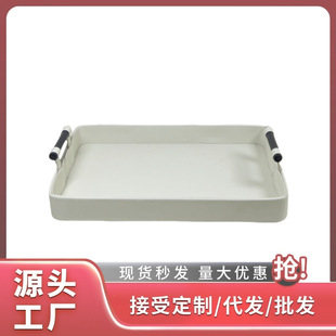 Modern Simple Wooden Handle Tray High Beauty Value Bedroom Storage Model Room Soft Decorations Bedside Cabinet Tray