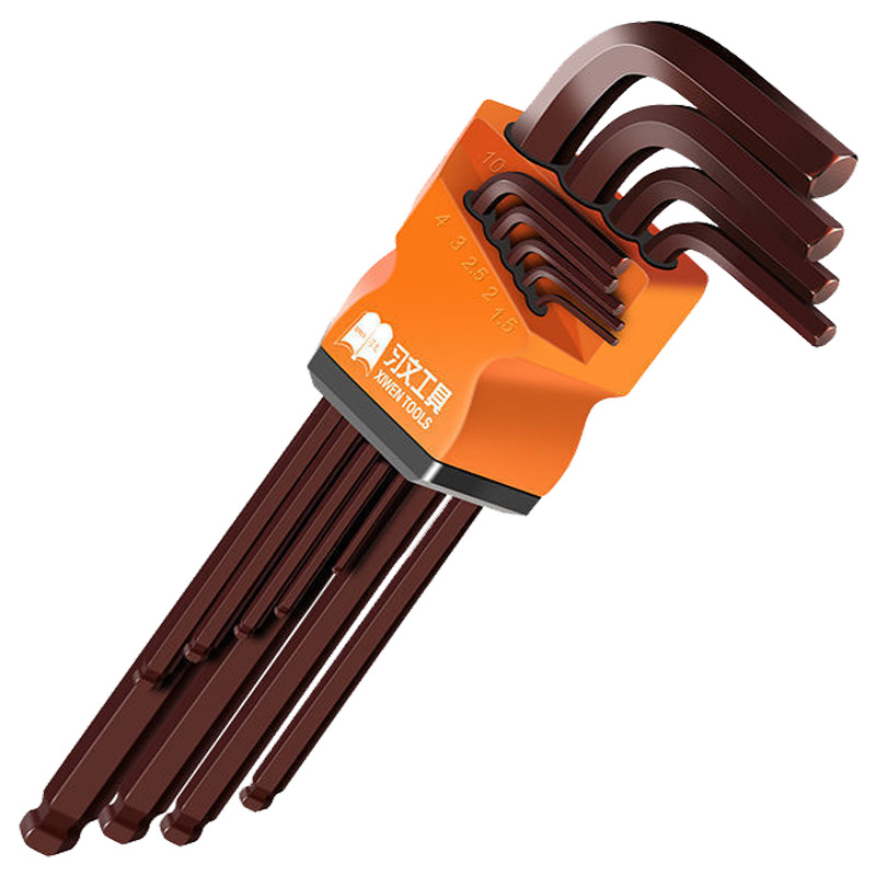 Xi Wen High Hardness S2 Allen Wrench Lengthened 9-Piece Scre..