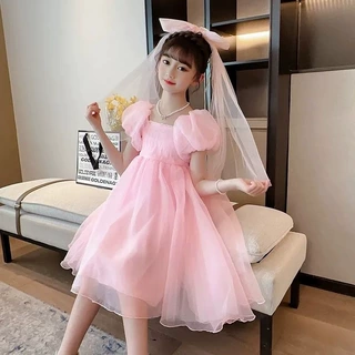 女童公主裙2025新款儿童演出连衣裙女孩超仙网纱裙子中大童礼服裙
