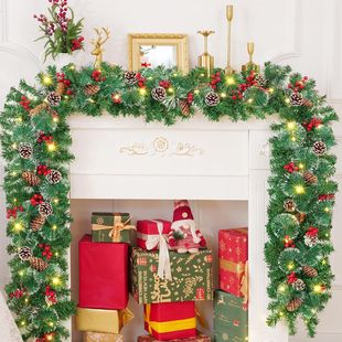 Cross-Border New Christmas Decoration Rattan Christmas Decoration Garland Scene Arrangement Christmas Rattan