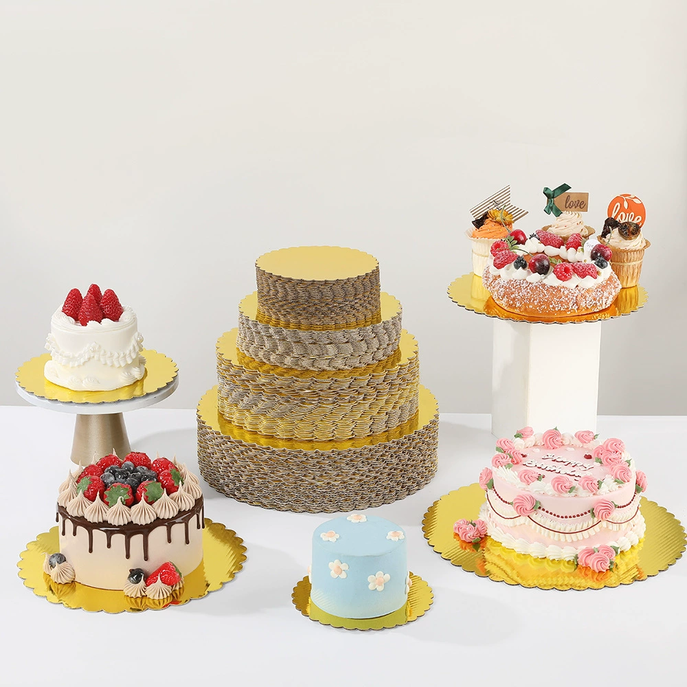 Подложка для торта из гофрированного картона Amazon, толщина 2 мм, для выпечки, золотая, для торта на день рождения, для кондитерских изделий