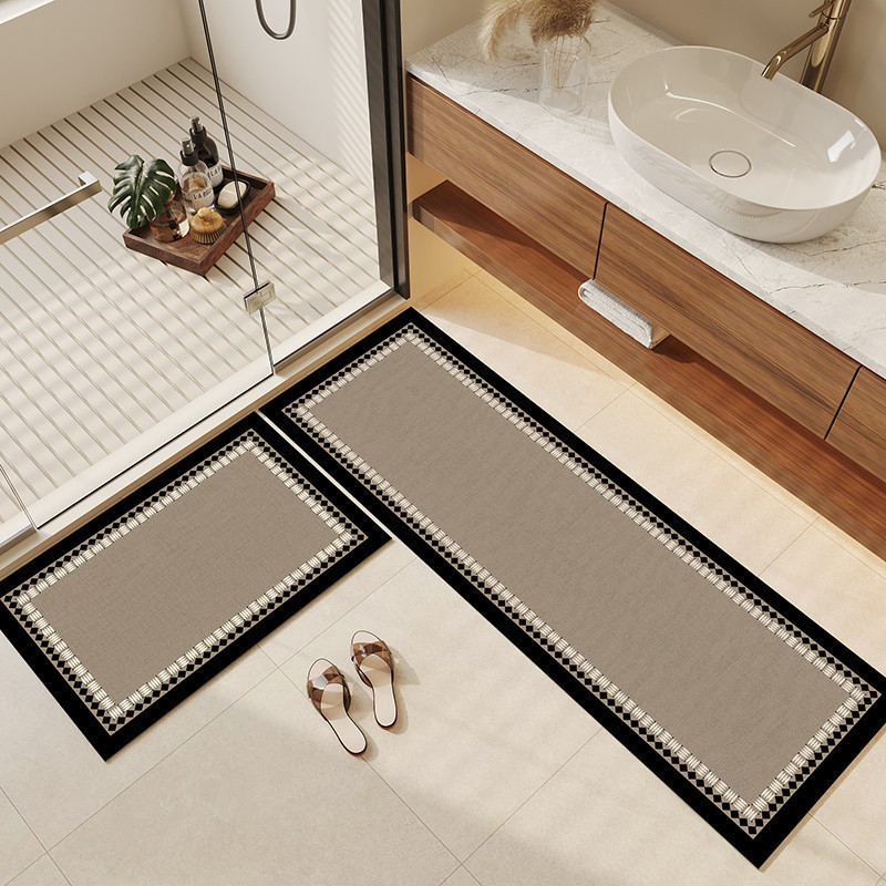 Cross-Border Modern Minimalist Diatomaceous Earth Floor Mat for Bathroom Sink, Dirt-Resistant, Water-Absorbent, Quick-Drying, Non-Slip Two-Piece Set Foot Mat