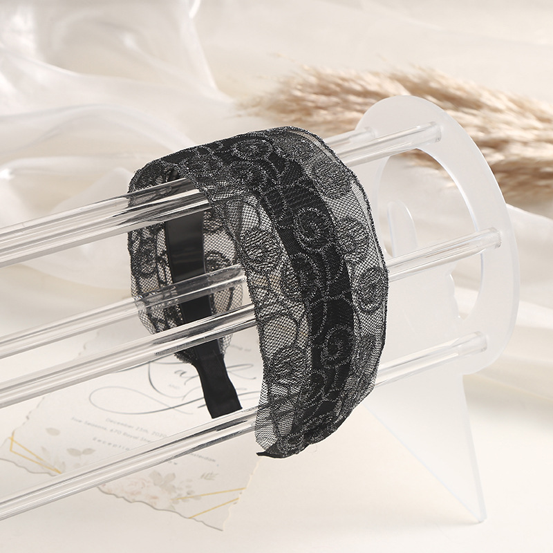 Correa para el cabello con flequillo de ala ancha coreana, diadema de flores bordadas de encaje de compresión femenina, horquilla, accesorios para el cabello, diadema para el cabello, diadema para el cabello