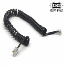 RJ11 4P4C电话线弹弓线弹簧线卷线PU线PVC线 UL20251线圆线通讯线