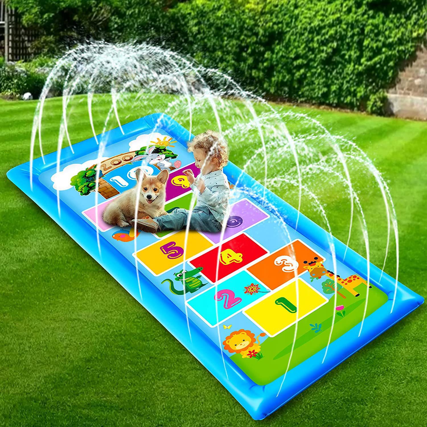 Manufacturer's New Pvc Outdoor Digital Water Spray Mat Kidsren's Water Spray Beach Lawn Play Game Water Spray Mat