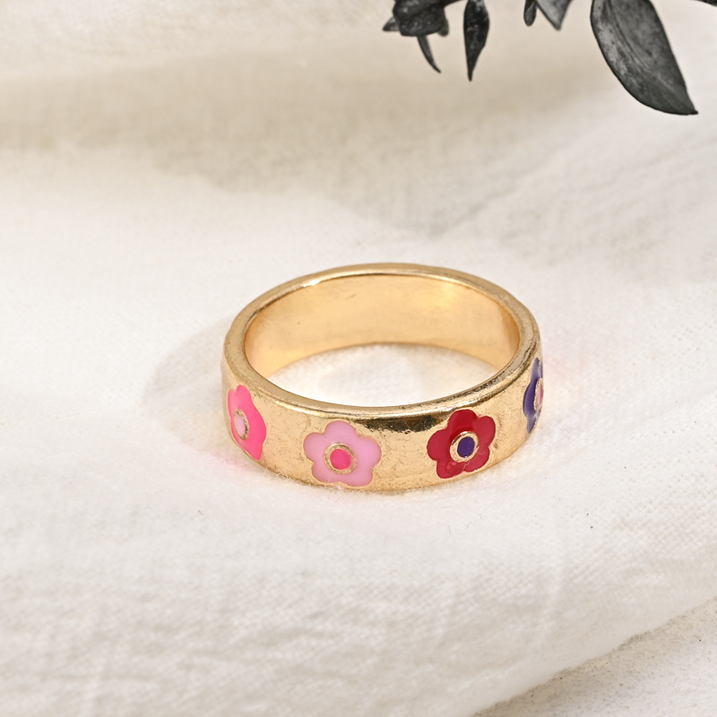 Simple Style Letter Copper Rings Plating Copper Rings