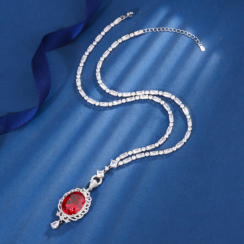 Zhuang Sheng joyería cobre Fondo chapado en oro simulación color tesoro moda retro colgante collar gran denier en forma de piedra principal 15*20