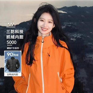 Brand Same Style Outdoor down Three-In-One Couple Jacket Women's Windproof and Water-Repellent Warm Jacket Men's Mountaineering